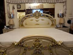 bed set with side tables and dressing table