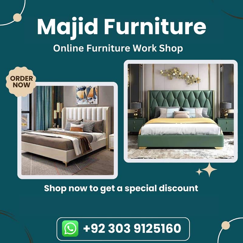 bed / bed set / Furniture / Poshish bed / bed dressing side table 0