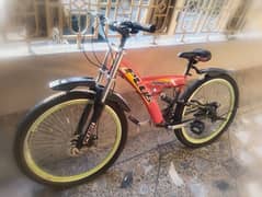 26 inch imported cycle for sale with double shocks, gears, disk brake 0