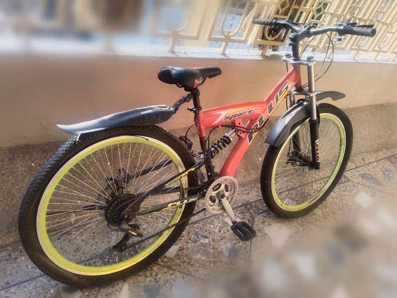 26 inch imported cycle for sale with double shocks, gears, disk brake 2