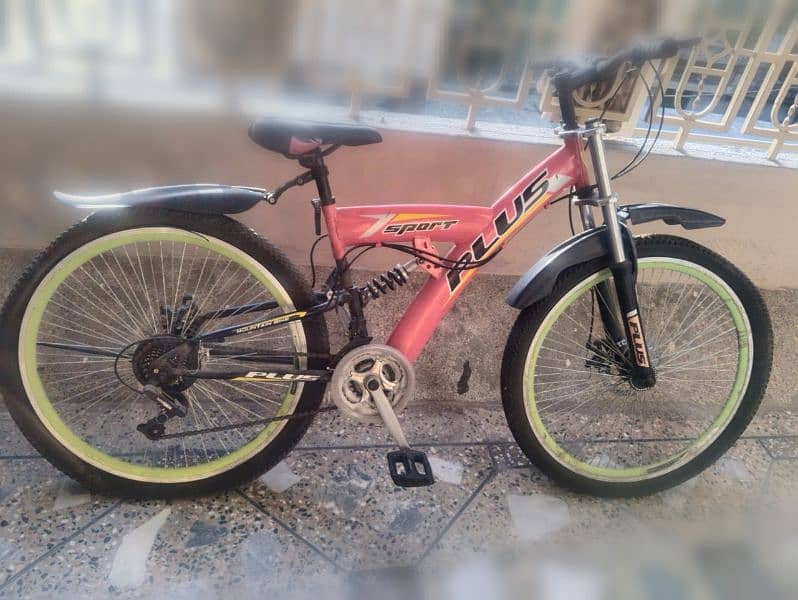 26 inch imported cycle for sale with double shocks, gears, disk brake 3