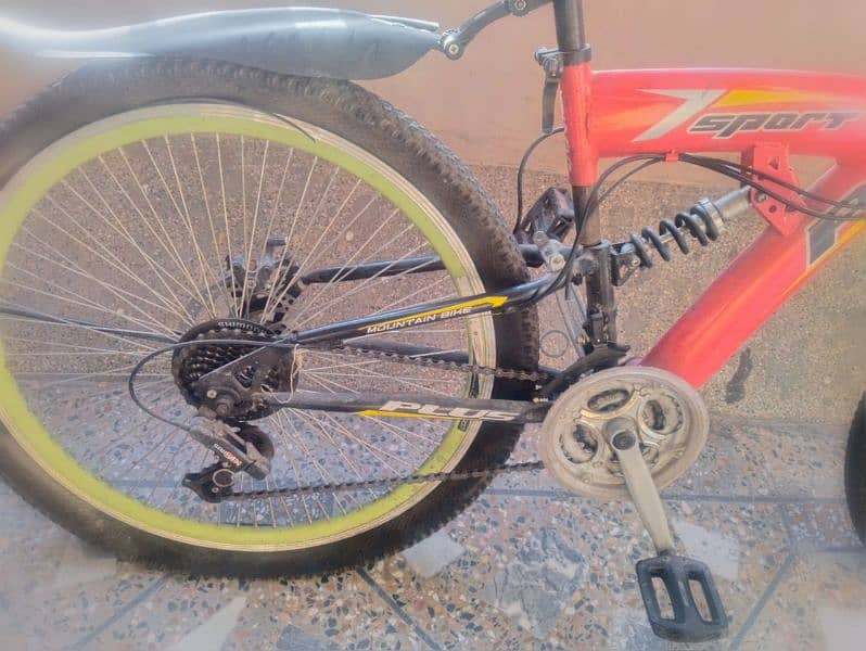 26 inch imported cycle for sale with double shocks, gears, disk brake 4