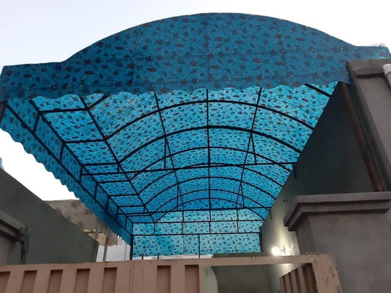 fiberglass shed\car parking shade\car shed\Fiber Shades\Tensile Shade 2