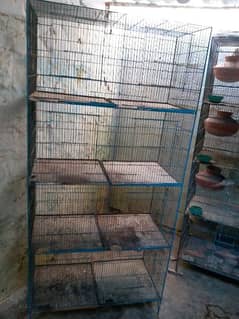 4  portion birds cage  1.5 by 3 feet  width and length 6 feet