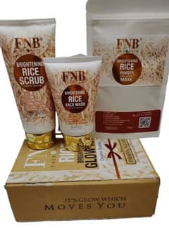 3 In 1 Fnb Rice Whitening Brightening Glow Kit