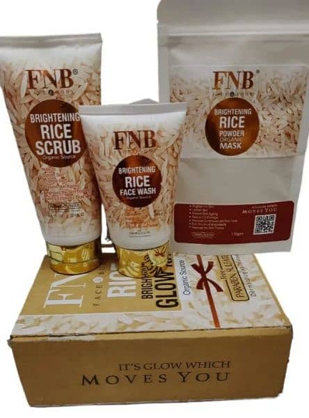 3 In 1 Fnb Rice Whitening Brightening Glow Kit 0