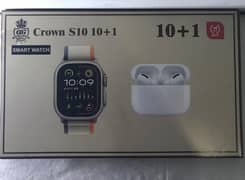 Crown S10 plus 10 ultra smart watch with 7 straps or airpods