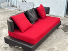 6 Seater Sofa Set | Used | Red design | Cushions included |