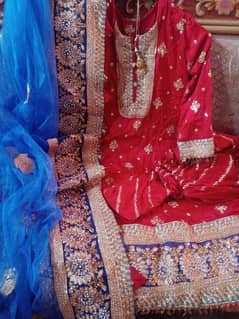 3 pic sot silky farak trouser net dupatta