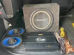 Base, Amplifier and car kenwood speaker