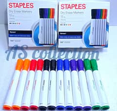 12Pack) 6 Color) STAPLES Dry Erase Markers, Dry-erase markers