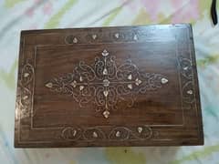 jewellery box made in sheshamwood with brass floral work