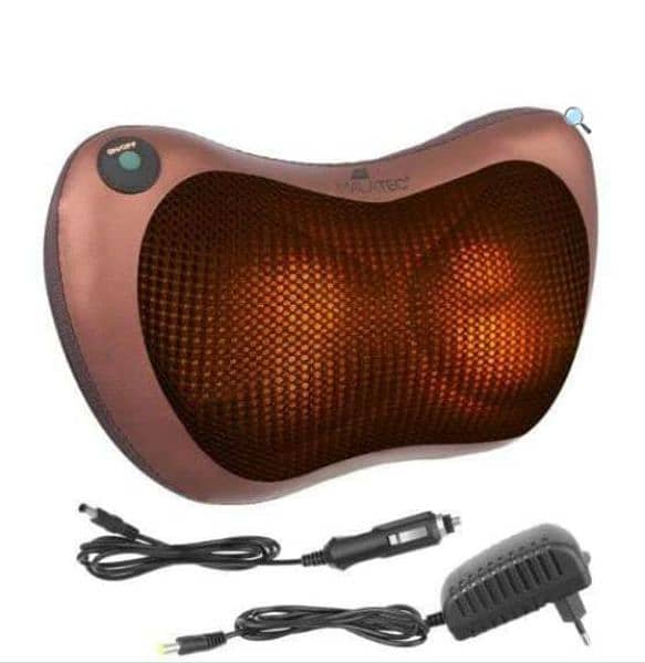 Electric Shiatsu Infrared Heating Massage Pillow with 8 Massager Heads 1