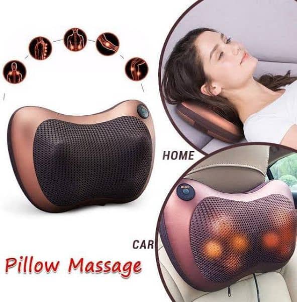 Electric Shiatsu Infrared Heating Massage Pillow with 8 Massager Heads 3