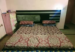 King Size used Bed, Iron Stand and Wardrobe cupboard (Almari) for Sale