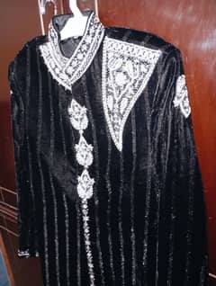 velvet black sherwani