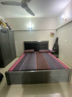 King Size Bed With 2 Side tables Mattress not Included