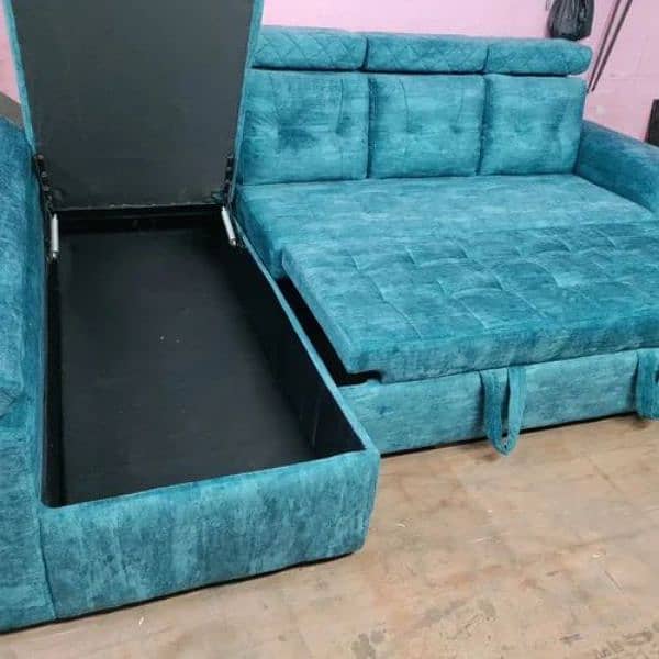 Sofa come Bed And L shaped sofa dono urgent sale delivery available 1