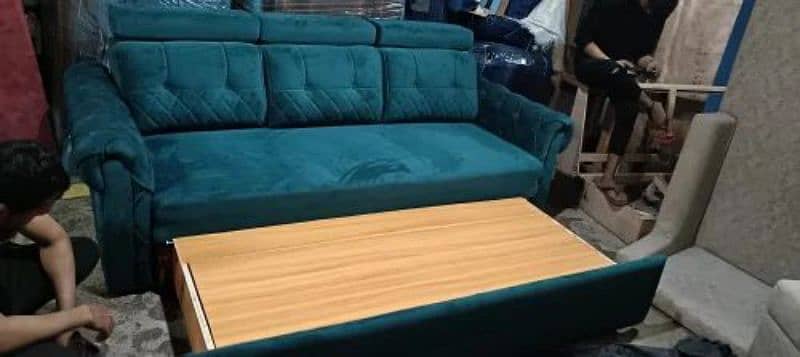 Sofa come Bed And L shaped sofa dono urgent sale delivery available 5