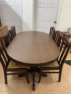 Wooden Dinning Table With Chairs - 6 Seater