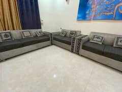 7 Seater Sofa Set gray and black colour for sale