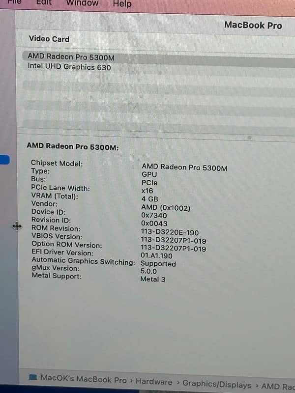 MacBook Pro 2019 Core i7 32/512 16inch display 8