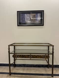 Wrought Iron Console Table with Frame