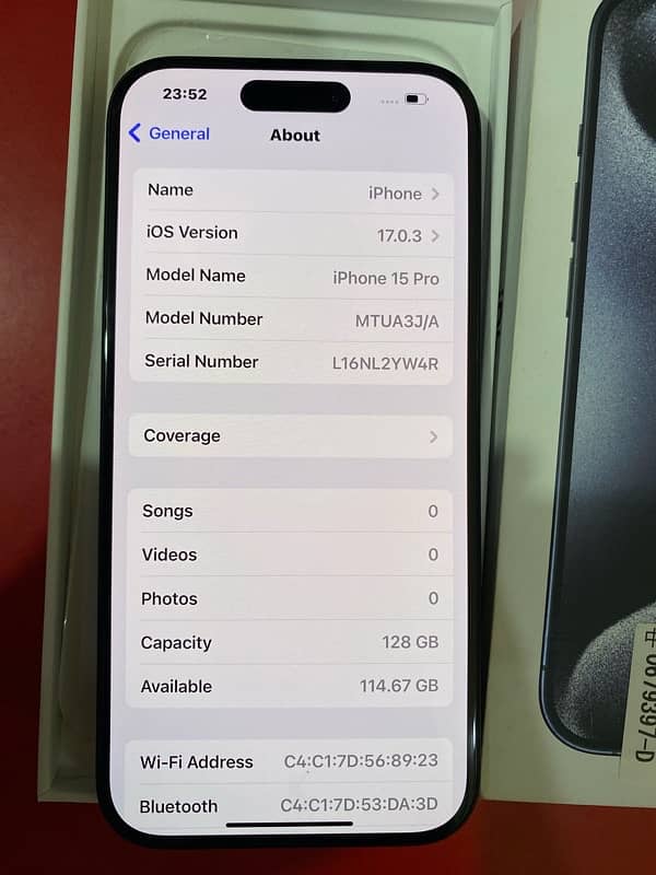 IPhone 15 Pro 128 GB (Fectroy Unlocked) 5