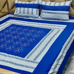 3 pcs cotton sotton printed double bedsheet