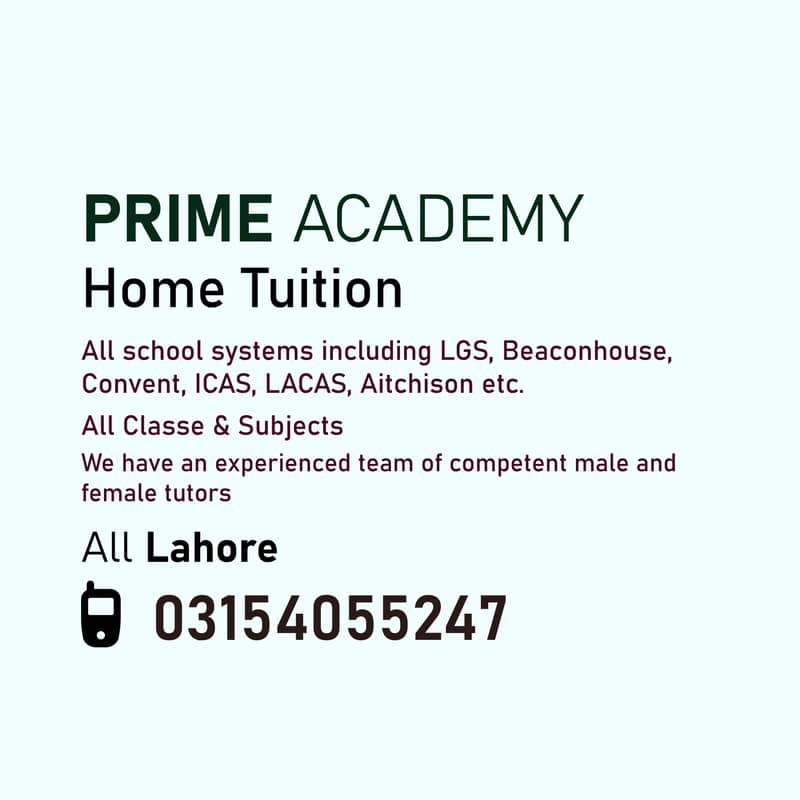 Competent Home Tutors/ All Phases of DHA, Cant, Gulberg/ All Lahore 0