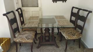 Glass Top Dining Table With Four Chairs