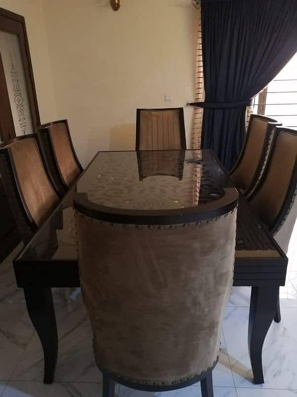 Pure wooden dining Table with 6 chairs 4