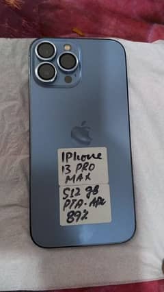 Iphone 13 pro max with original box pta approved 0