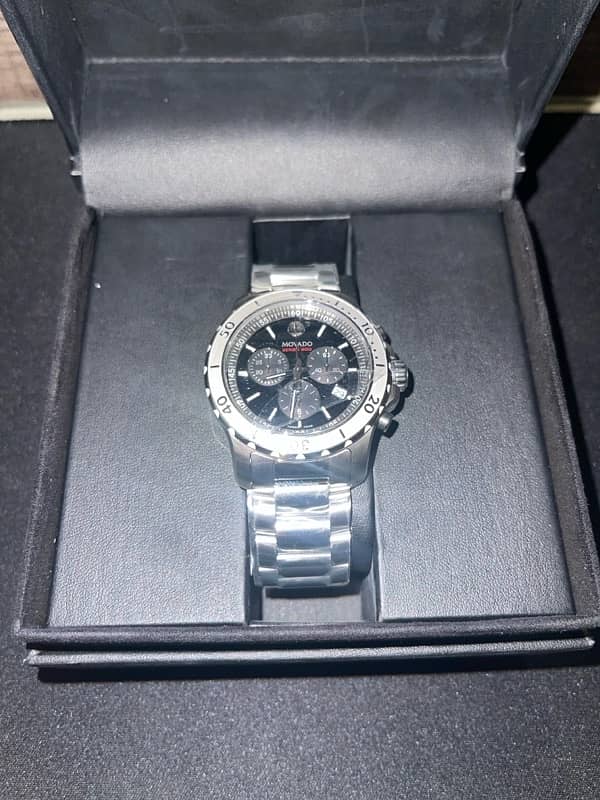 Movado Series 800 Chronograph Black Dial 100% Original BRAND NEW 1