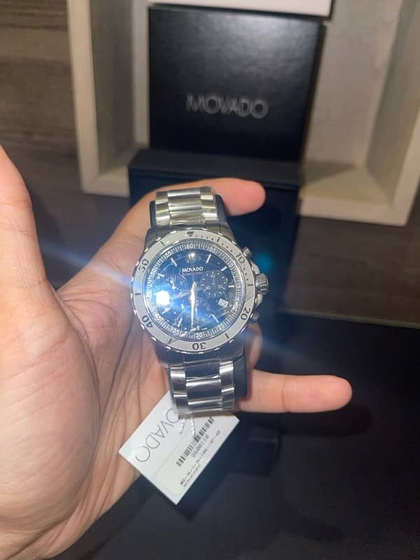 Movado Series 800 Chronograph Black Dial 100% Original BRAND NEW 7