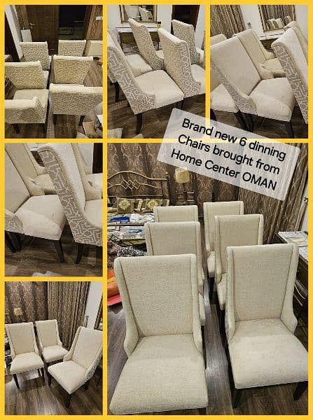 7 seater Sofa + 6 dinning Chair + Baby Cot 2