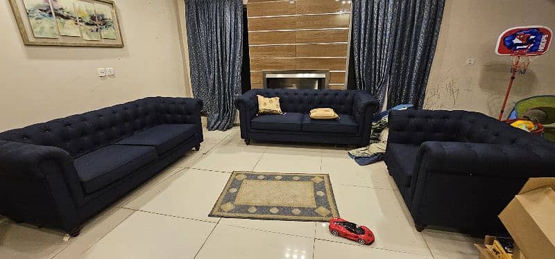 7 seater Sofa + 6 dinning Chair + Baby Cot 8