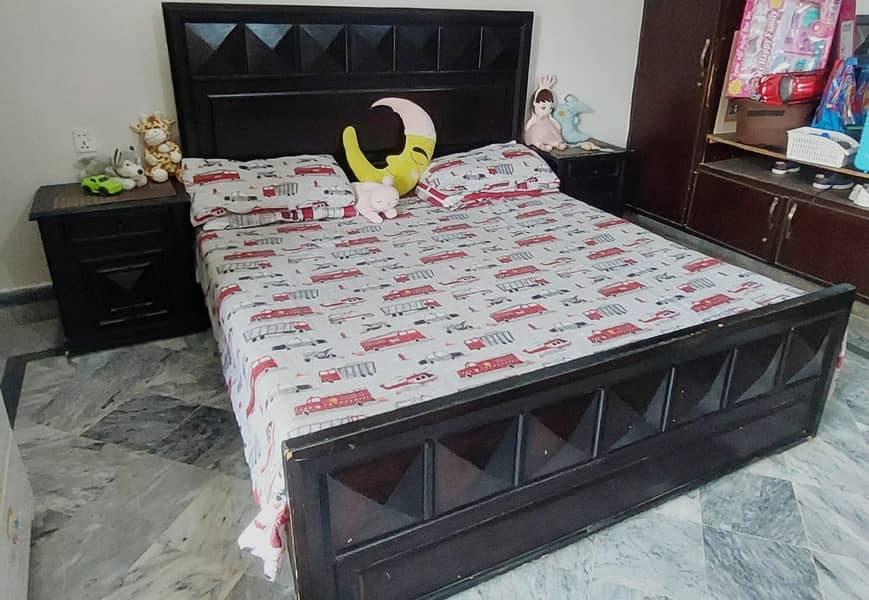 Double bed with side tables and mattress 2