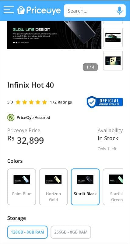 Infiinx Hot 40 8/128 Full Warranty 3