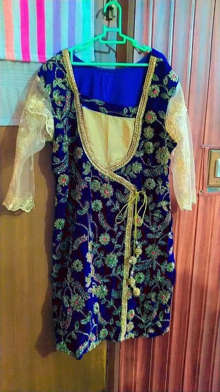 velvet blue colour embroidered kurti net embroidered full gear gharara 1