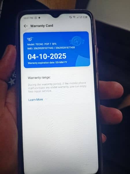 tecno pop 7 one year warranty 8