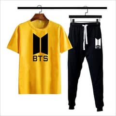 2 Pcs Mens BTS Printed Track Suit | Mens Trousers Shirt 0323-6342137 0