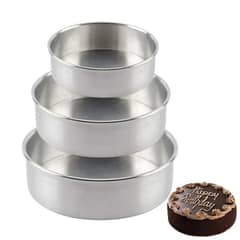 Baking cake pan silver round set