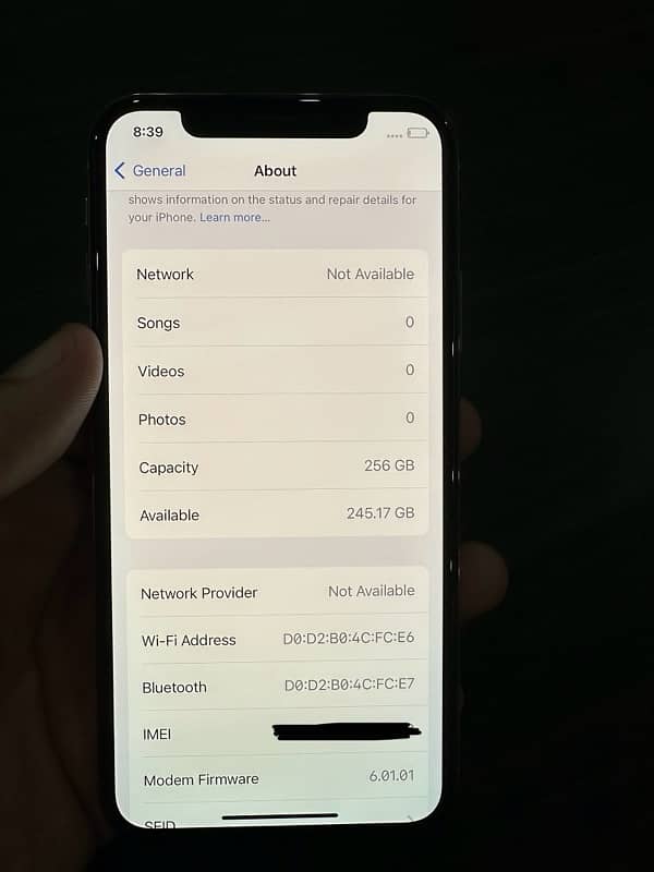 iPhone X pta approved 256GB 8