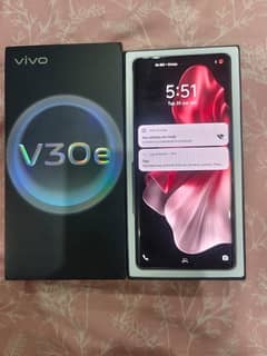 Vivo v30e brown box open 10/10 condition with unused accessories