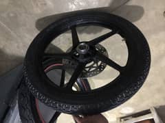 YBR Alloy Rim Tyres + Tyres + Disk Brake and back hub with chain grary