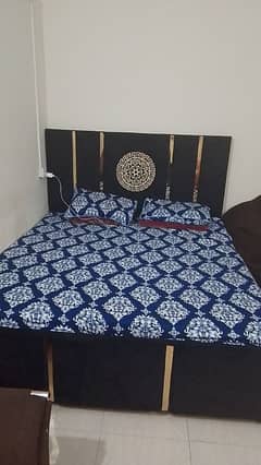 poshish double bed with dressing and side tables