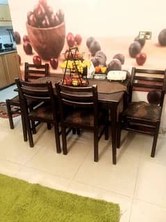 pure oak wood dining table with chairs in through away price 0