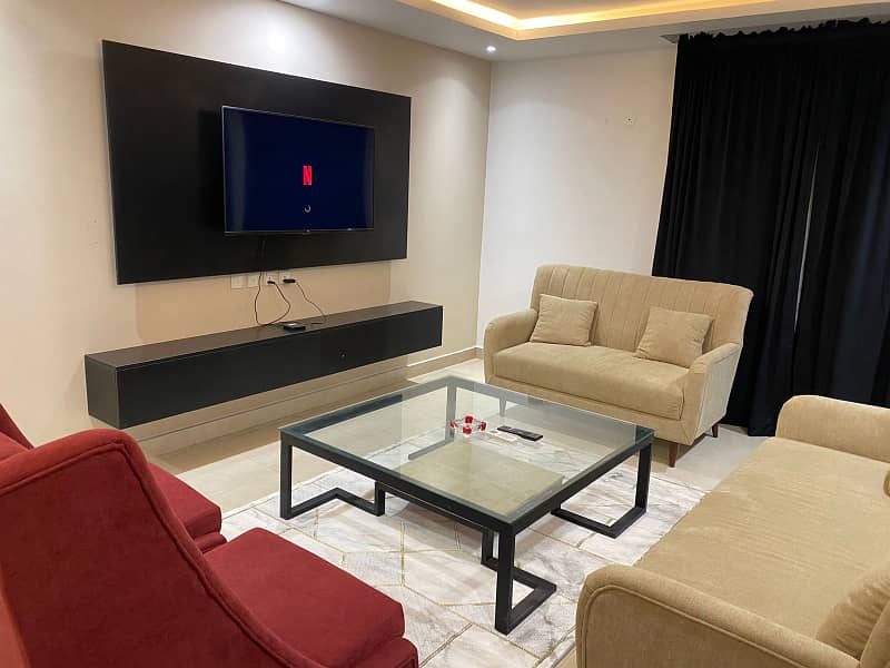 only family two bed apartment available for Rent in gold crest DHA phase 4 1