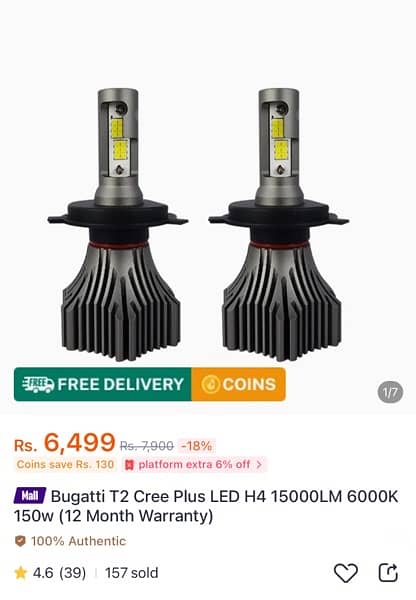 Buggati Led h4 3